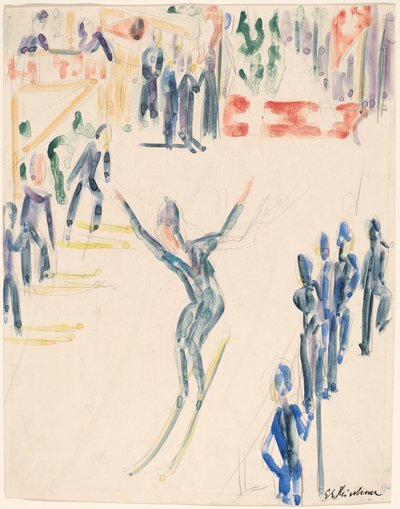 Saltador de Esquí, c. 1936 de Ernst Ludwig Kirchner