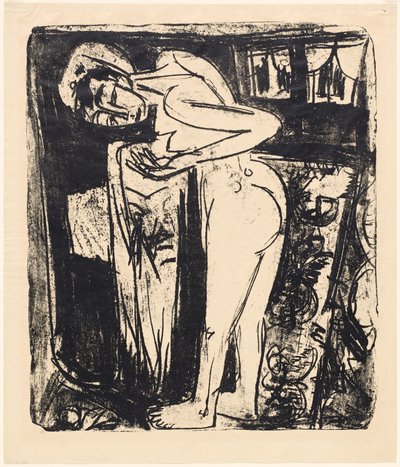 Desnudo de Pie en una Habitación, 1921 de Ernst Ludwig Kirchner