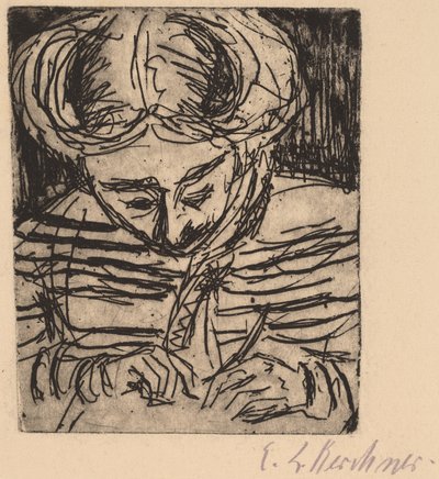 Niña dibujando, 1906 de Ernst Ludwig Kirchner