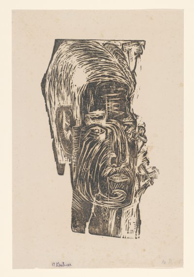 Retrato de un hombre desconocido de Ernst Ludwig Kirchner (signed by artist)