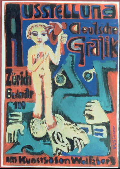 Exposición, Gráfica Alemana en el Kunstsalon Wolfsberg, c.1921 de Ernst Ludwig Kirchner