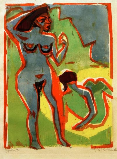 Mujeres bañándose (Moritzburg) de Ernst Ludwig Kirchner