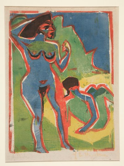 bañándose mujeres - moritzburg de Ernst Ludwig Kirchner