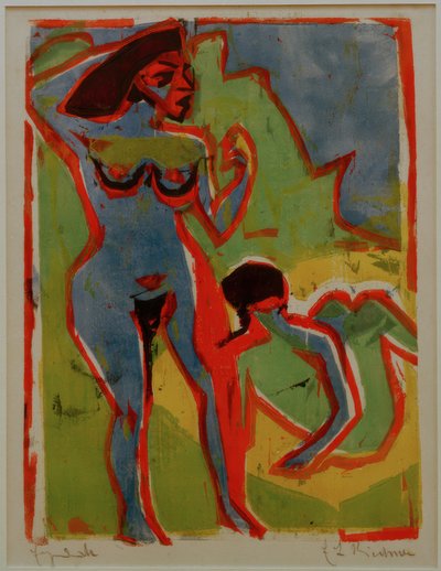 Mujeres bañándose en Moritzburg de Ernst Ludwig Kirchner