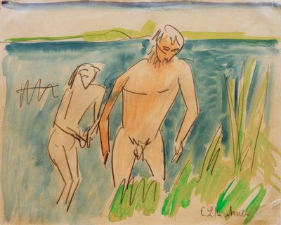Bañistas en Moritzburg de Ernst Ludwig Kirchner
