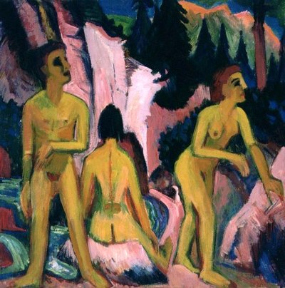Figuras bañándose de Ernst Ludwig Kirchner
