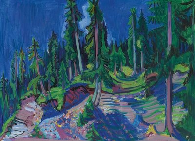 Estudio de bosque de montaña de Ernst Ludwig Kirchner