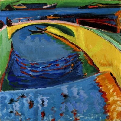 Puente en la desembocadura del río Prießnitz, c. 1910 de Ernst Ludwig Kirchner