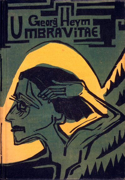 Portada de Umbra Vitae de Georg Heym, publicada en 1924 de Ernst Ludwig Kirchner
