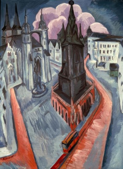 La torre roja en Halle de Ernst Ludwig Kirchner