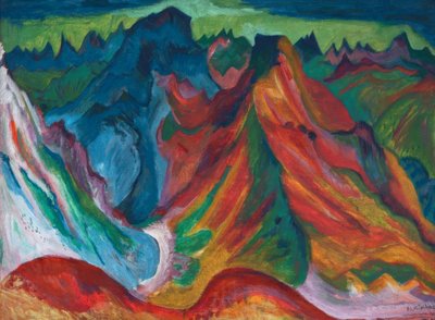Las montañas Weissfluh y Schafgrind de Ernst Ludwig Kirchner