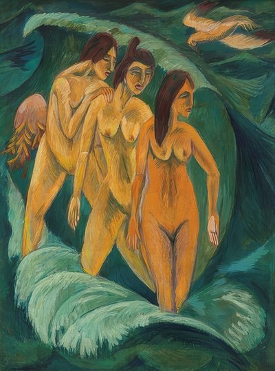 Las tres bañistas. 1913 de Ernst Ludwig Kirchner