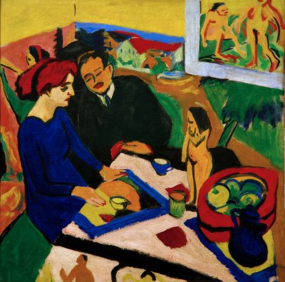 Doris y Heckel en la mesa de Ernst Ludwig Kirchner