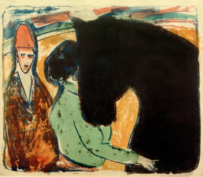 E.L.Kirchner, Caballo negro, amazona y payaso de Ernst Ludwig Kirchner