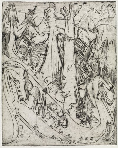 Conducción de cabras y camiones lecheros por el camino de montaña de Ernst Ludwig Kirchner