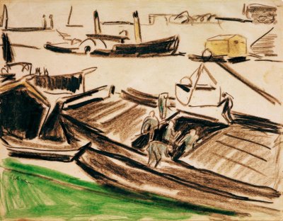 Barcas del Elba II de Ernst Ludwig Kirchner