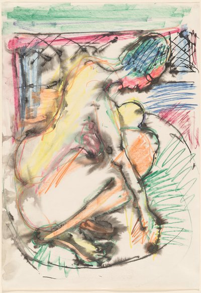 Erna bañándose en una tina de Ernst Ludwig Kirchner