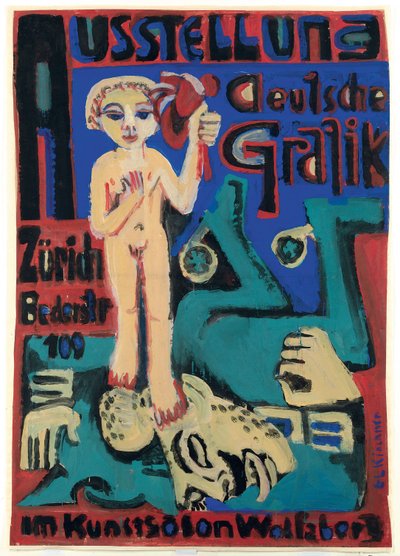 Exposición de Gráficos Alemanes en el Kunstsalon Wolfsberg, c.1921-1923 de Ernst Ludwig Kirchner
