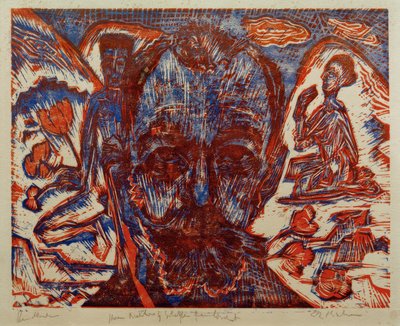 Ferdinand Hodler / Cabeza de Hodler / Xilografía en color de E.L. Kirchner de Ernst Ludwig Kirchner