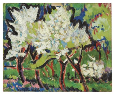 Árboles en flor IV, 1909 de Ernst Ludwig Kirchner