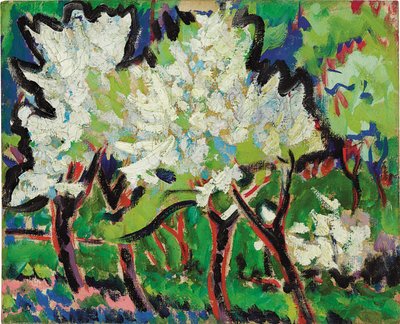 Árboles en flor IV de Ernst Ludwig Kirchner