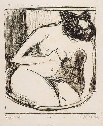 Mujer en la bañera. 1908 de Ernst Ludwig Kirchner