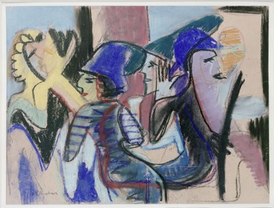 Cinco personas en el café de Ernst Ludwig Kirchner