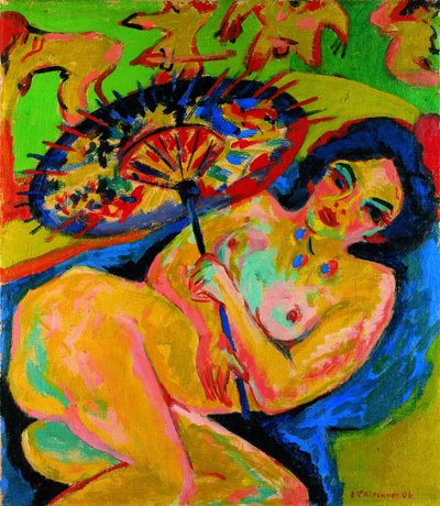 Niña bajo una sombrilla japonesa, c. 1909 de Ernst Ludwig Kirchner