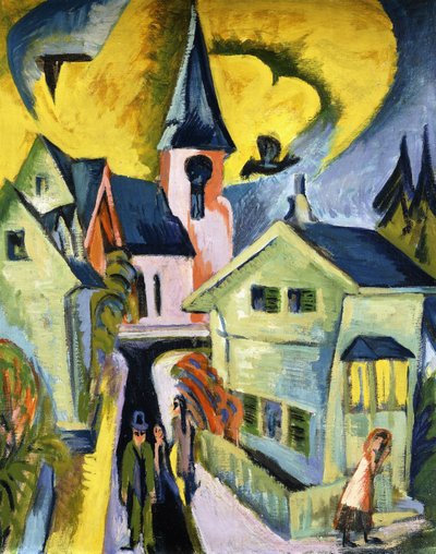 Konigstein con Iglesia Roja de Ernst Ludwig Kirchner