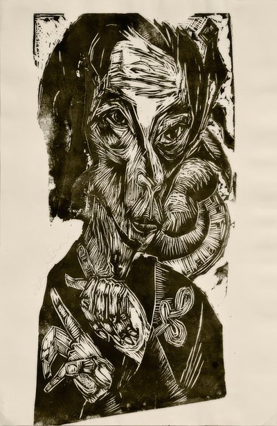Cabeza del Enfermo - Autorretrato de Ernst Ludwig Kirchner