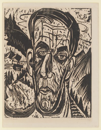 Kopf van de Velde, claro. – Van de Velde entre montañas de Ernst Ludwig Kirchner