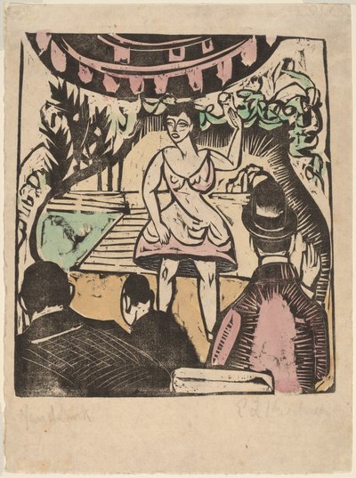 Pequeño acto de variedad con cantante de Ernst Ludwig Kirchner