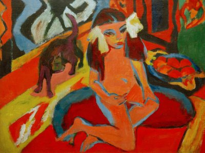 Niña con gato, Fränzi de Ernst Ludwig Kirchner
