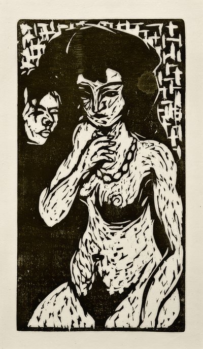 Desnudo femenino con autorretrato de Ernst Ludwig Kirchner