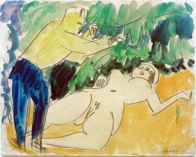 Pintor y modelo de Ernst Ludwig Kirchner