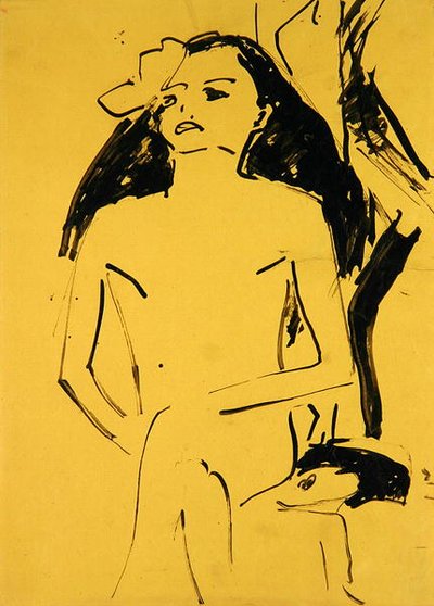 Marzella con el cabello suelto de Ernst Ludwig Kirchner