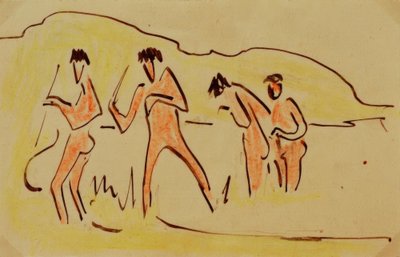 Bañista lanzando juncos de Ernst Ludwig Kirchner