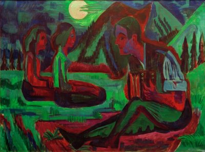 Noche de luna; Organillero en noche de luna de Ernst Ludwig Kirchner