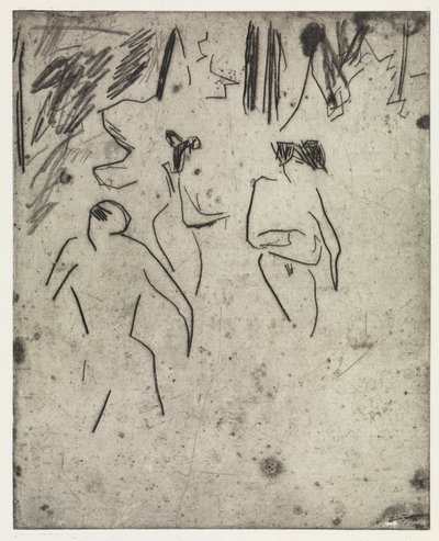 Bañistas de Moritzburg entre la maleza/La dodo enferma de Ernst Ludwig Kirchner