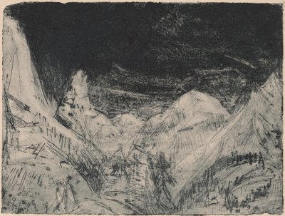 Paisaje de Montaña con Pequeños Segadores de Ernst Ludwig Kirchner