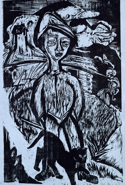 Joven montañés en tormenta, 1921 de Ernst Ludwig Kirchner