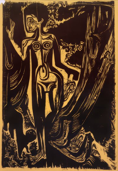 Mujer desnuda en el bosque de Ernst Ludwig Kirchner