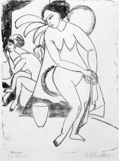 Chicas desnudas en el estudio de Ernst Ludwig Kirchner