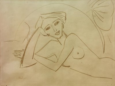 Niña desnuda acostada de Ernst Ludwig Kirchner