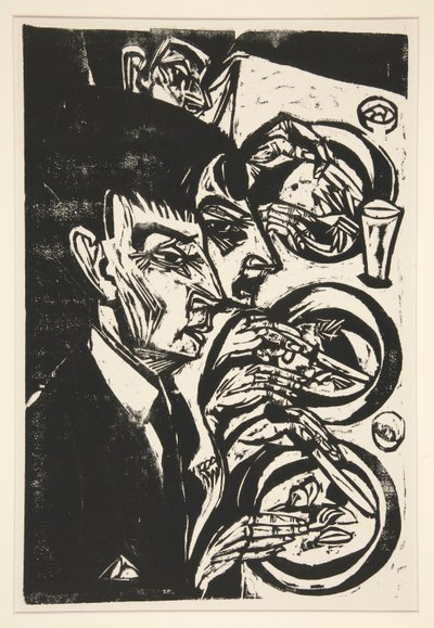 Nervoese beim Diner (Gente nerviosa en la cena) de Ernst Ludwig Kirchner