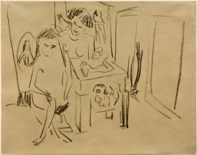 Sin título (Dodo y Fränzi en el estudio) de Ernst Ludwig Kirchner
