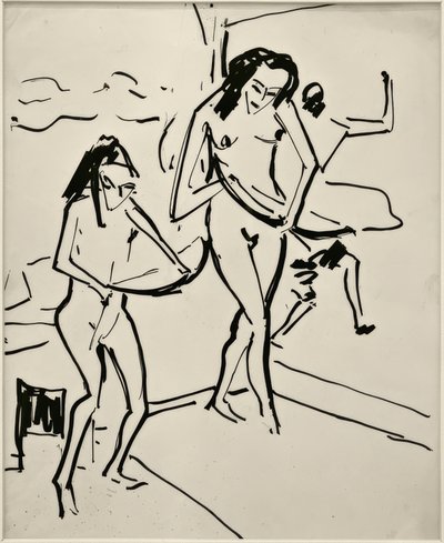 Sin título (Marcella y Senta con arco) de Ernst Ludwig Kirchner