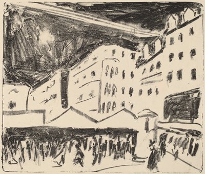 Viejo Mercado en Dresde con Feria Anual de Ernst Ludwig Kirchner