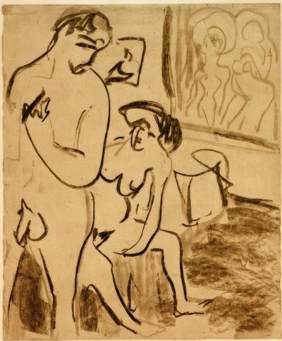 Pareja en el estudio de Ernst Ludwig Kirchner