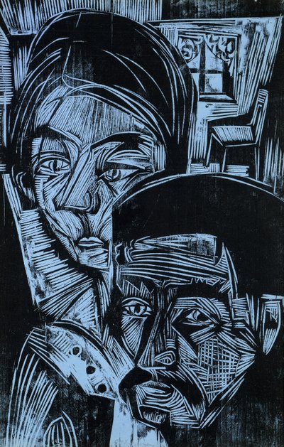 Pareja Campesina en la Cabaña, 1919 de Ernst Ludwig Kirchner